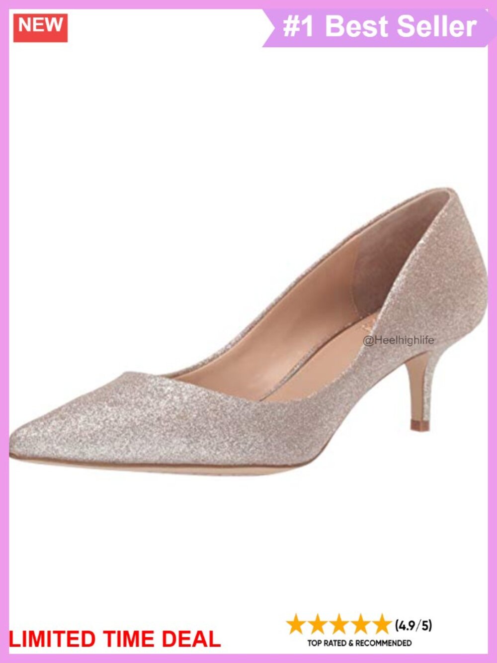 Pointed Toe Kitten Heel Slip-On Pump for Party Formal Wear
